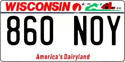 WI license plate 860NOY