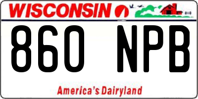 WI license plate 860NPB