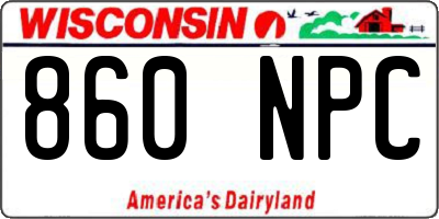 WI license plate 860NPC