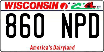 WI license plate 860NPD