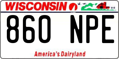 WI license plate 860NPE