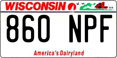 WI license plate 860NPF