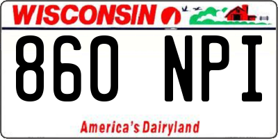 WI license plate 860NPI