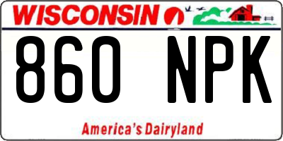 WI license plate 860NPK