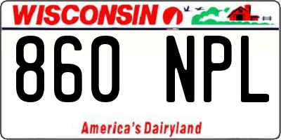 WI license plate 860NPL