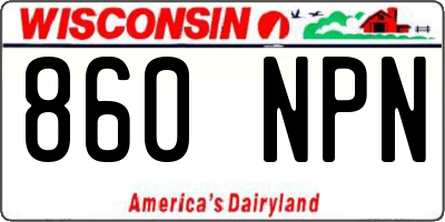 WI license plate 860NPN