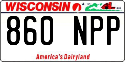 WI license plate 860NPP
