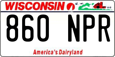 WI license plate 860NPR