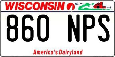 WI license plate 860NPS