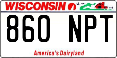 WI license plate 860NPT