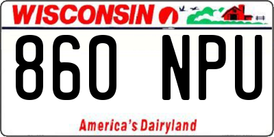 WI license plate 860NPU