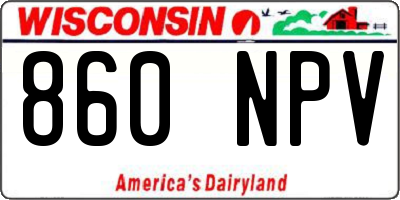 WI license plate 860NPV