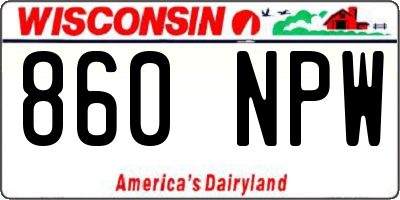 WI license plate 860NPW