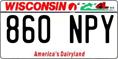 WI license plate 860NPY