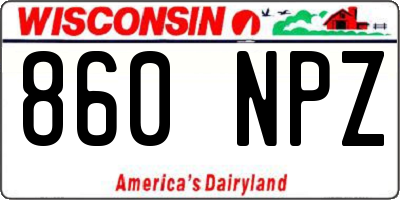 WI license plate 860NPZ