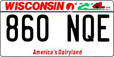 WI license plate 860NQE