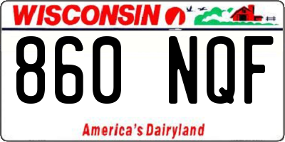 WI license plate 860NQF