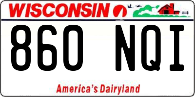 WI license plate 860NQI