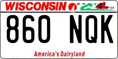 WI license plate 860NQK
