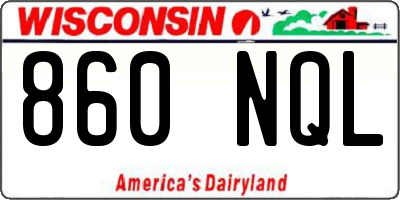WI license plate 860NQL