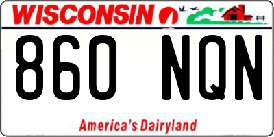 WI license plate 860NQN