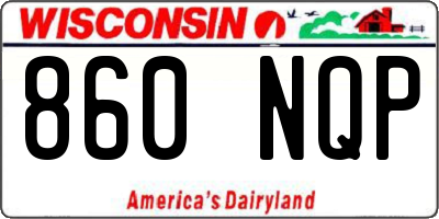 WI license plate 860NQP