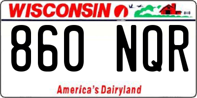 WI license plate 860NQR