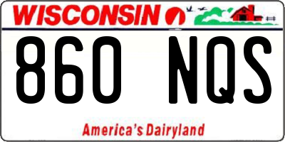 WI license plate 860NQS