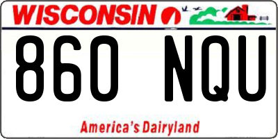 WI license plate 860NQU