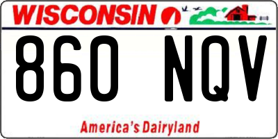 WI license plate 860NQV