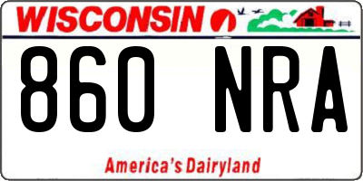 WI license plate 860NRA
