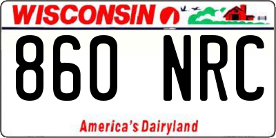 WI license plate 860NRC