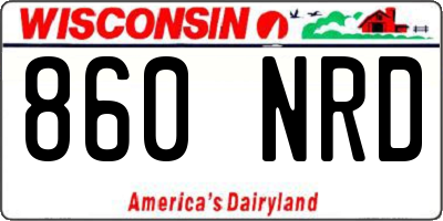 WI license plate 860NRD