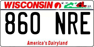 WI license plate 860NRE
