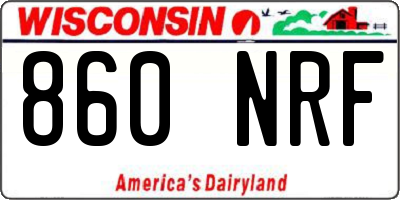 WI license plate 860NRF