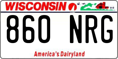 WI license plate 860NRG