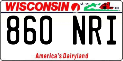 WI license plate 860NRI