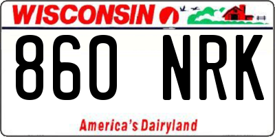 WI license plate 860NRK