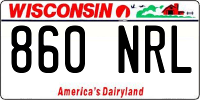 WI license plate 860NRL