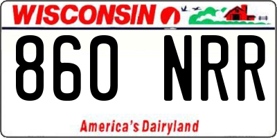 WI license plate 860NRR