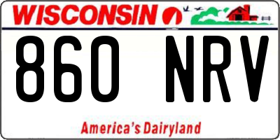 WI license plate 860NRV