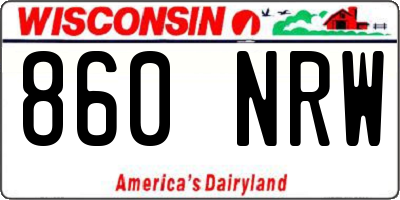 WI license plate 860NRW