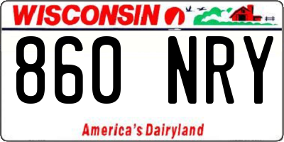 WI license plate 860NRY