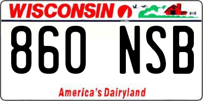 WI license plate 860NSB