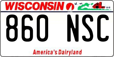 WI license plate 860NSC