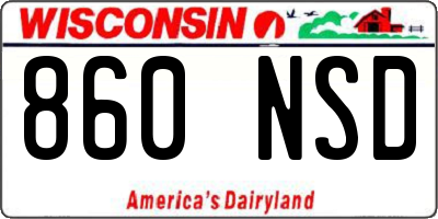 WI license plate 860NSD