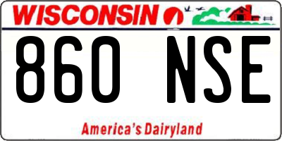 WI license plate 860NSE
