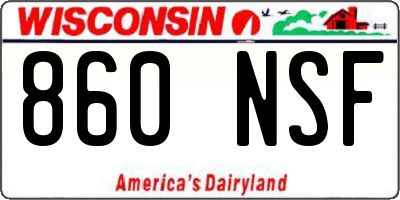 WI license plate 860NSF