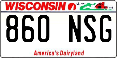 WI license plate 860NSG