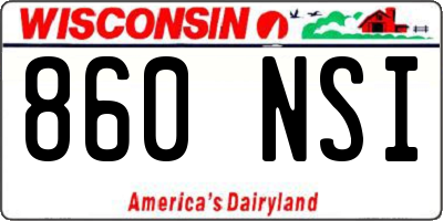 WI license plate 860NSI